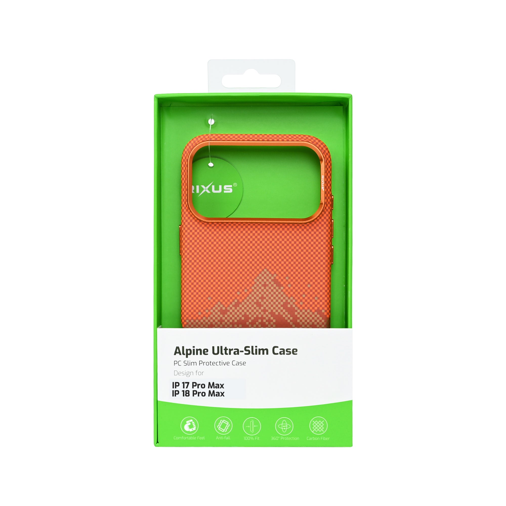 Rixus Alpine Ultra-Slim Case With MagSafe Compatible RXD081 For Apple iPhone 17 Pro Max, 18 Pro Max Mountain Orange