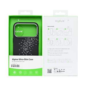 Rixus Alpine Ultra-Slim Case With MagSafe Compatible RXD022 For Apple iPhone 17 Pro Max, 18 Pro Max Galaxy Black