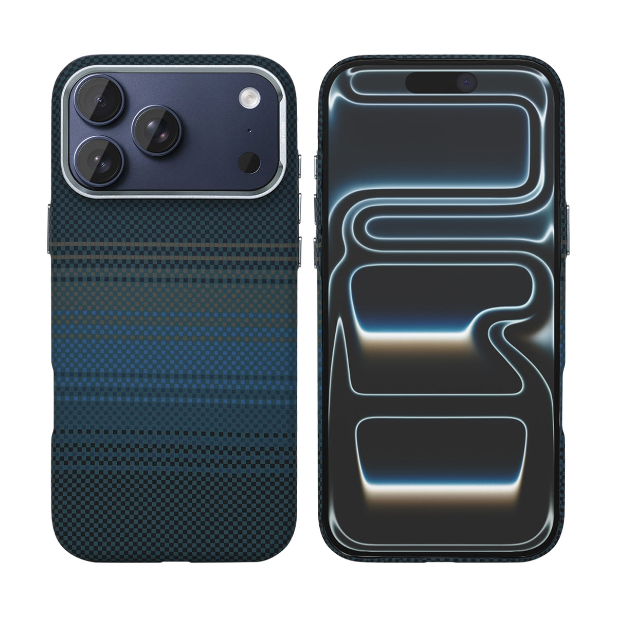 Rixus Alpine Ultra-Slim Case With MagSafe Compatible RXA131 For Apple iPhone 17 Pro Max, 18 Pro Max Stripe Blue
