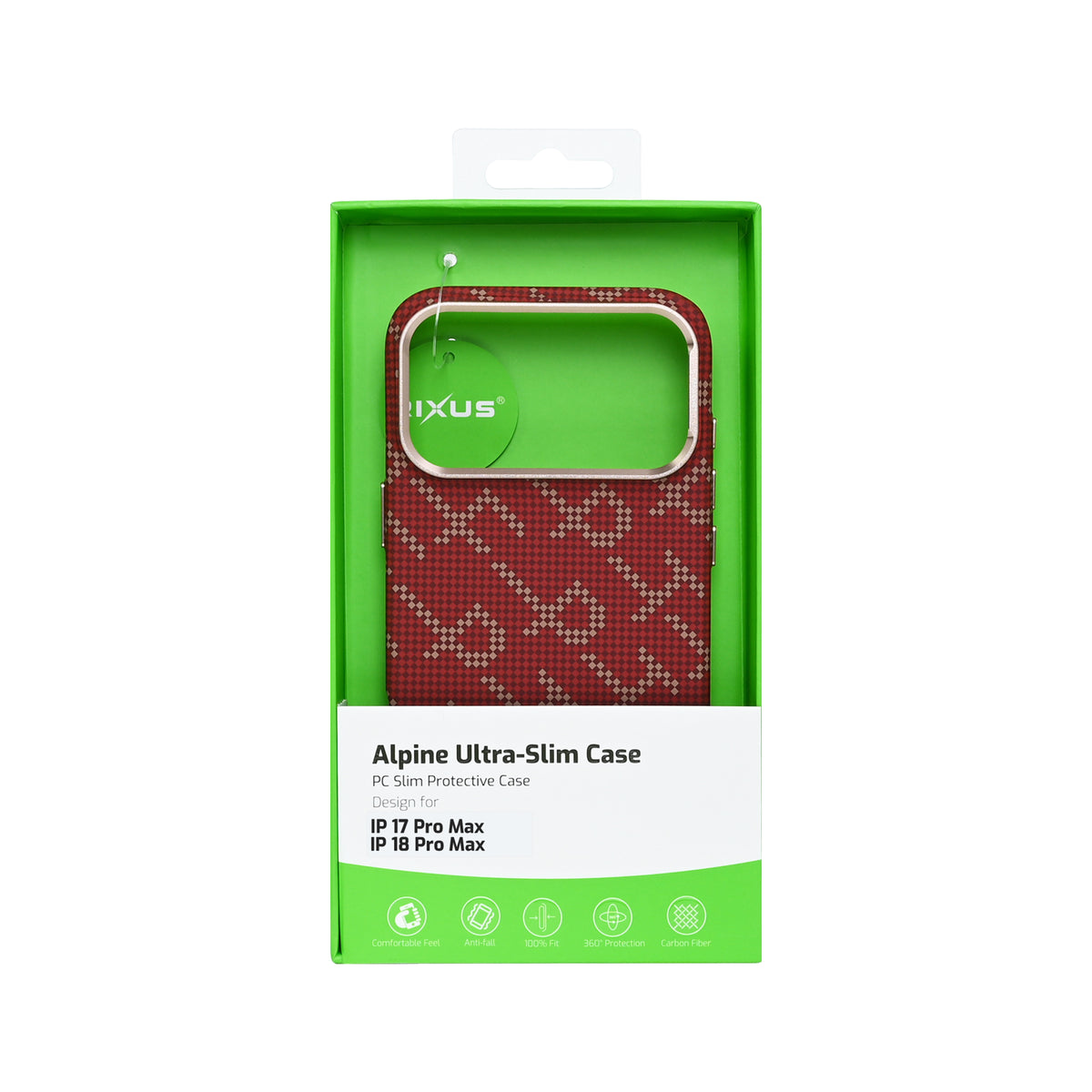 Rixus Alpine Ultra-Slim Case With MagSafe Compatible RXA093 For Apple iPhone 17 Pro Max, 18 Pro Max Cherry Red