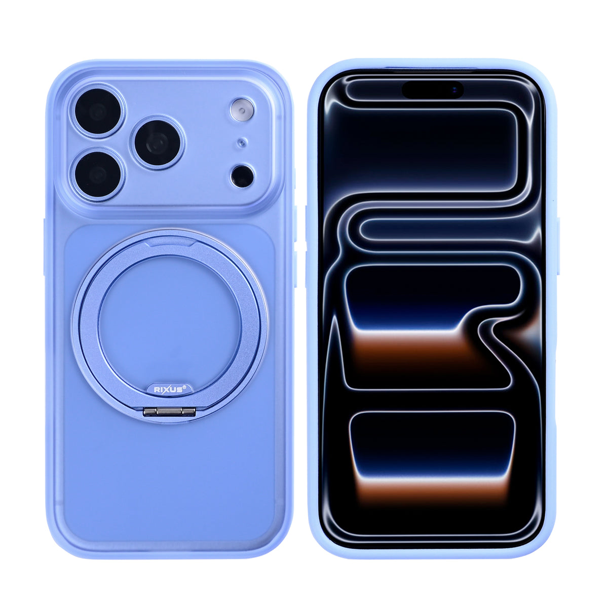 Rixus SnapGrip 360 Case For Apple iPhone 17 Pro Max, 18 Pro Max Light Blue