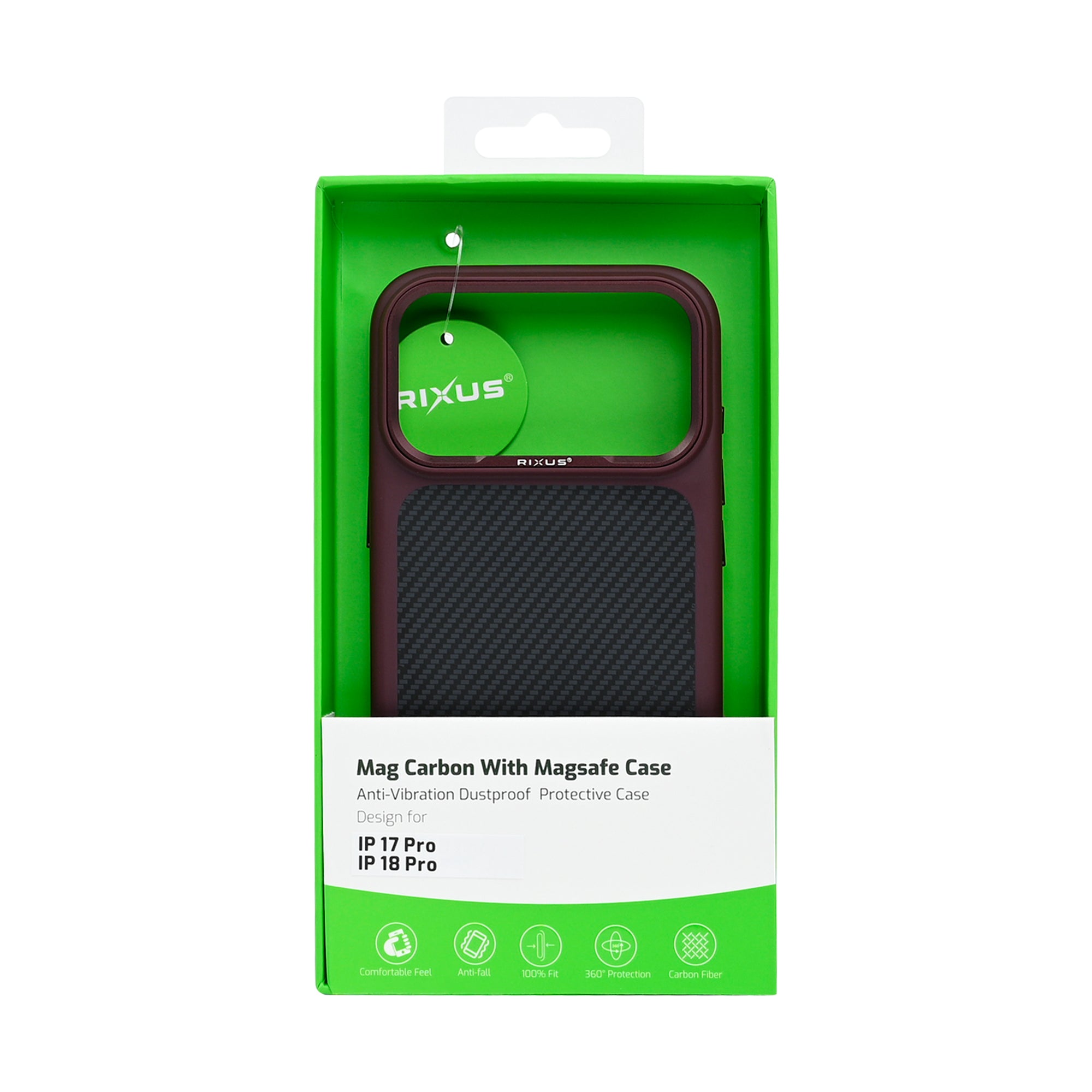 Rixus Mag Carbon With MagSafe Compatible For Apple iPhone 17 Pro, 18 Pro Deep Purple