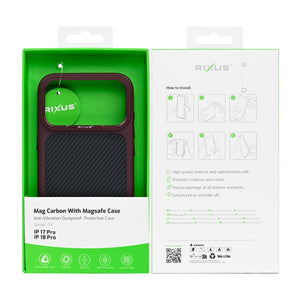 Rixus Mag Carbon With MagSafe Compatible For Apple iPhone 17 Pro, 18 Pro Deep Purple