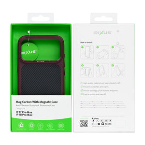 Rixus Mag Carbon With MagSafe Compatible For Apple iPhone 17 Pro Max, 18 Pro Max Deep Purple