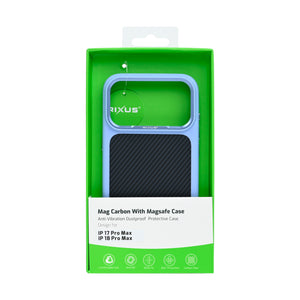 Rixus Mag Carbon With MagSafe Compatible For Apple iPhone 17 Pro Max, 18 Pro Max Light Blue