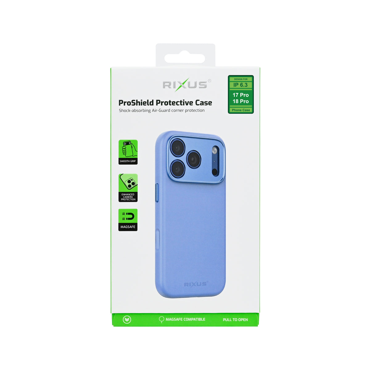 Rixus ProShield Case For Apple iPhone 17 Pro, 18 Pro Light Blue