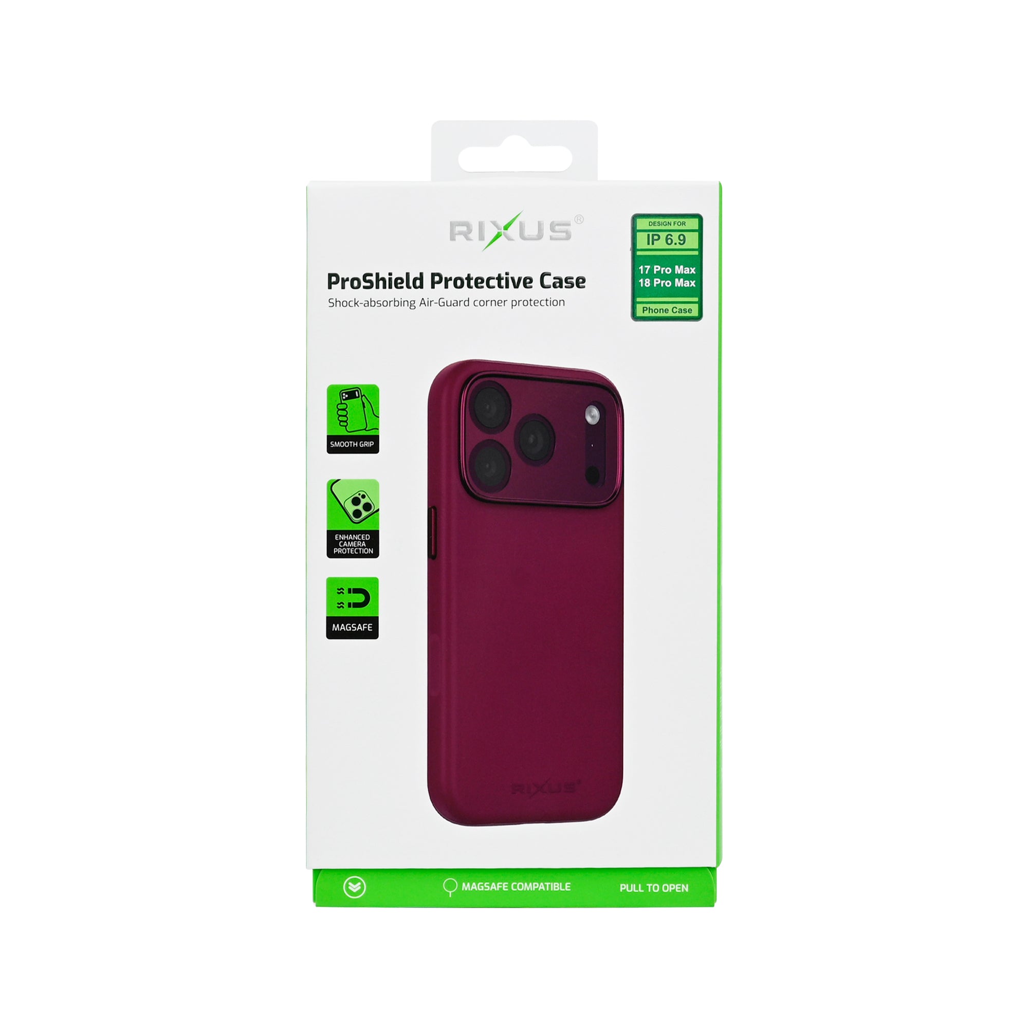 Rixus ProShield Case For Apple iPhone 17 Pro Max, 18 Pro Max Deep Purple