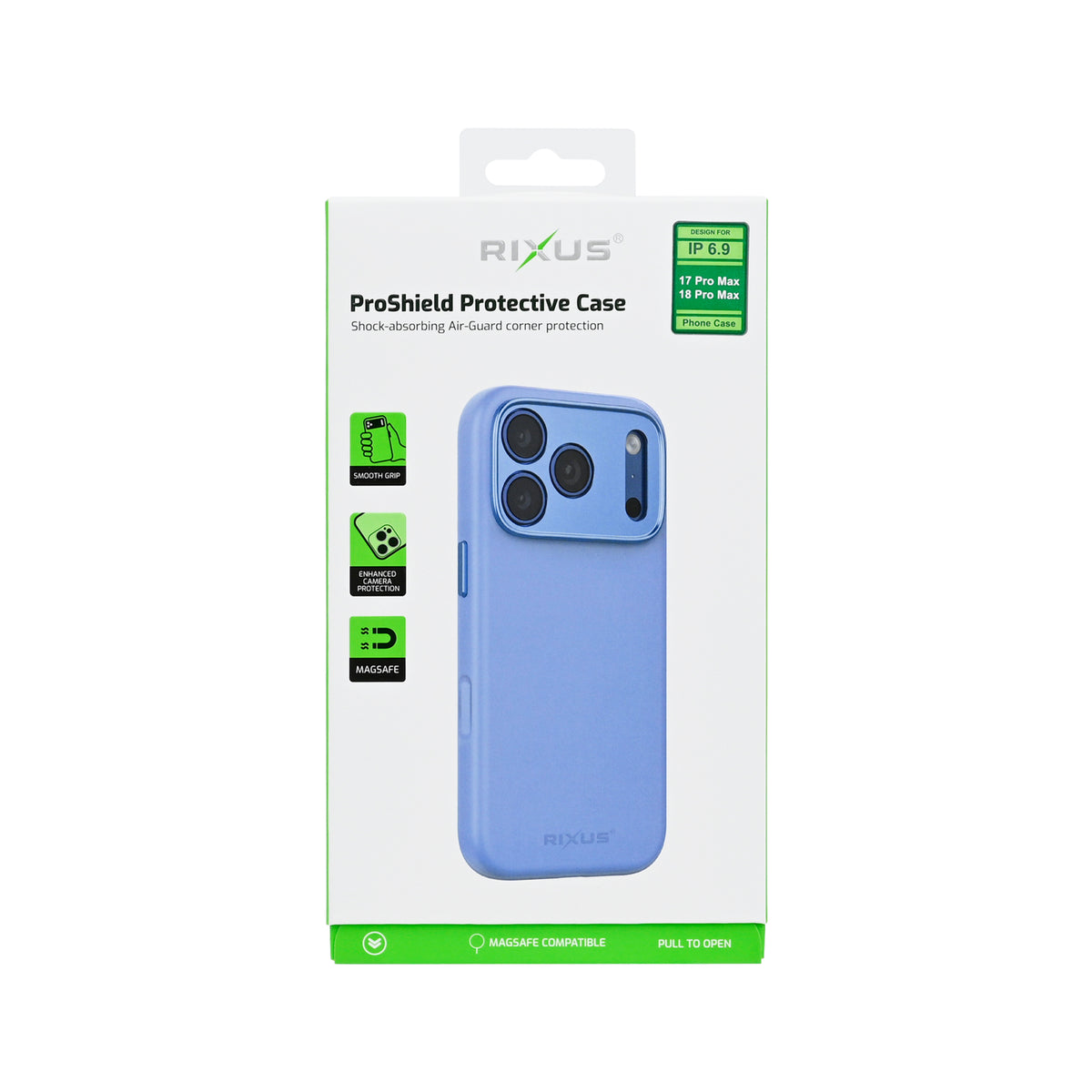 Rixus ProShield Case For Apple iPhone 17 Pro Max, 18 Pro Max Light Blue