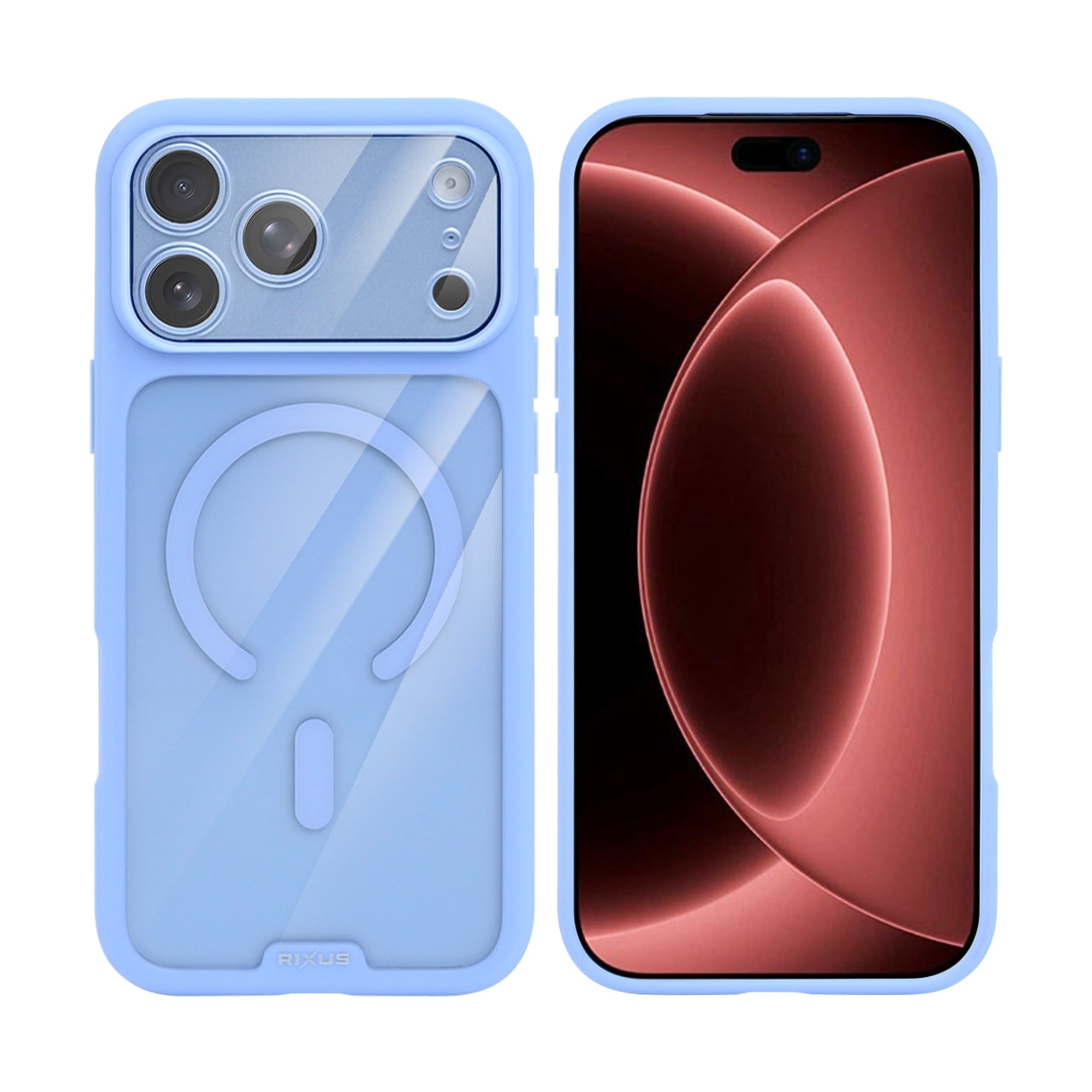 Rixus Crystal Amber Case For Apple iPhone 17 Pro Max, 18 Pro Max Light Blue