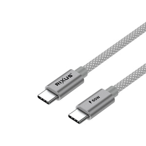 Rixus RXUC10B Flex Cable USB-C 60W 1m Grey