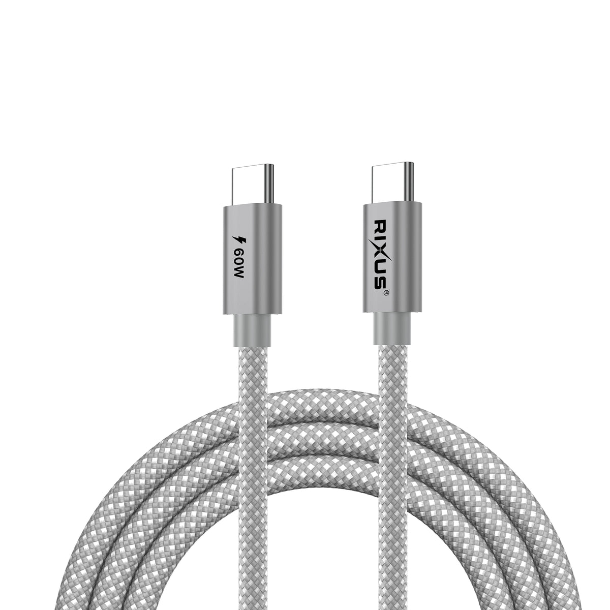 Rixus RXUC10B Flex Cable USB-C 60W 1m Grey