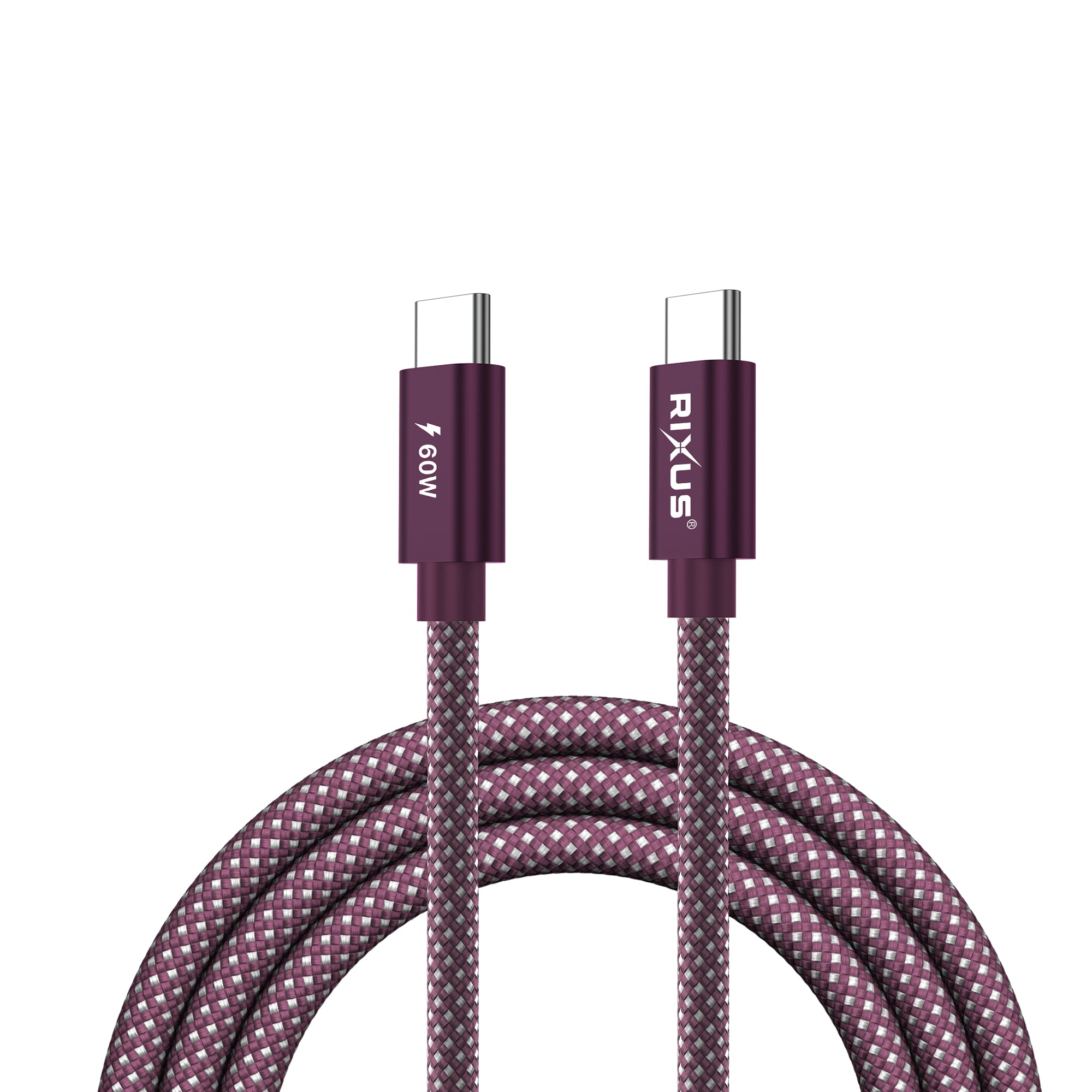 Rixus RXUC10D Flex Cable USB-C 60W 1m Purple