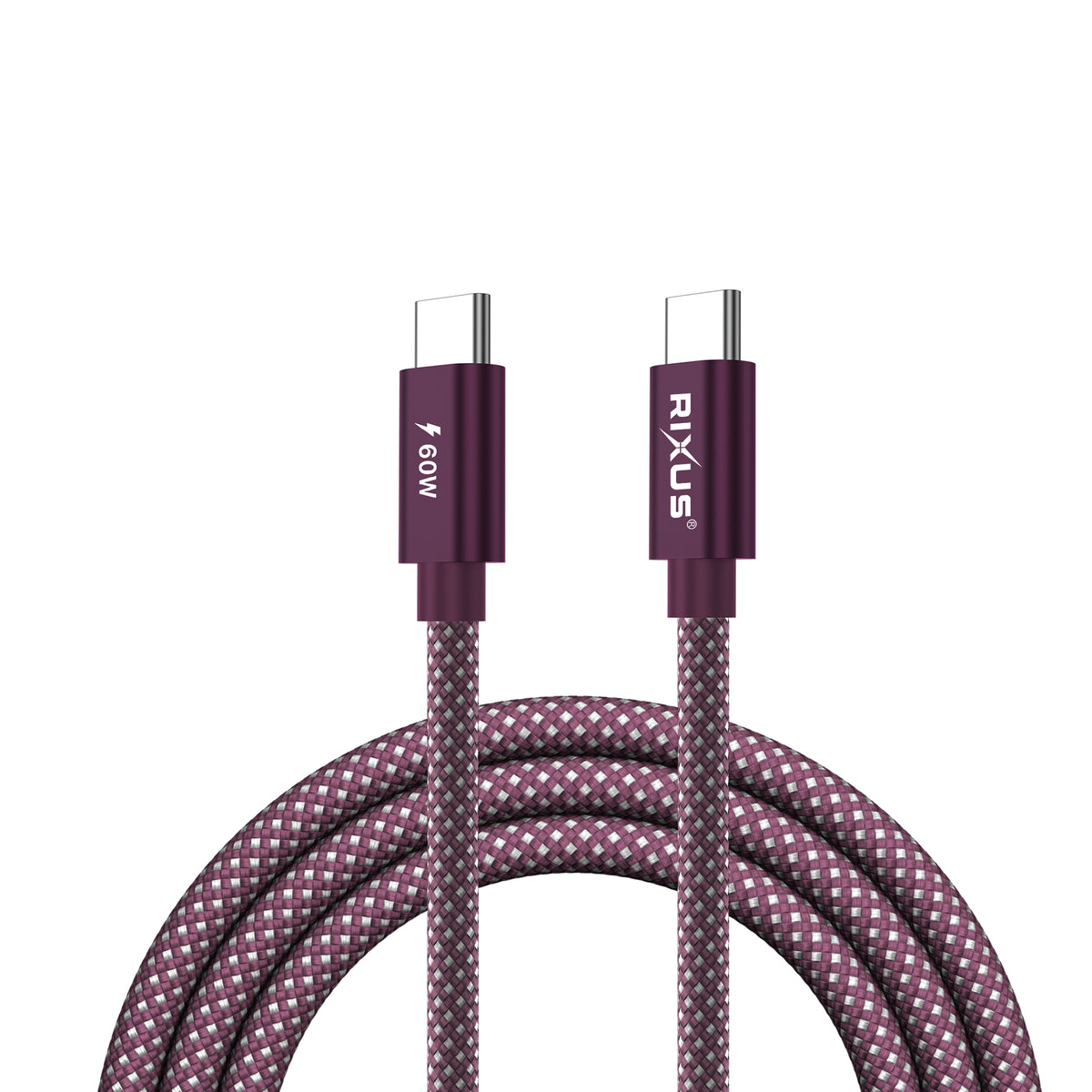 Rixus RXUC10D Flex Cable USB-C 60W 1m Purple