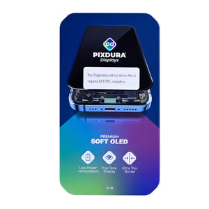 PIXDURA For Apple iPhone 15 Display And Digitizer Soft-OLED (Run Diagnostics) (60Hz)