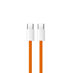 For Apple iPhone 15, 16, 17 Series USB-C To USB-C Woven Cable US70001M 100cm 60W Orange Bulk