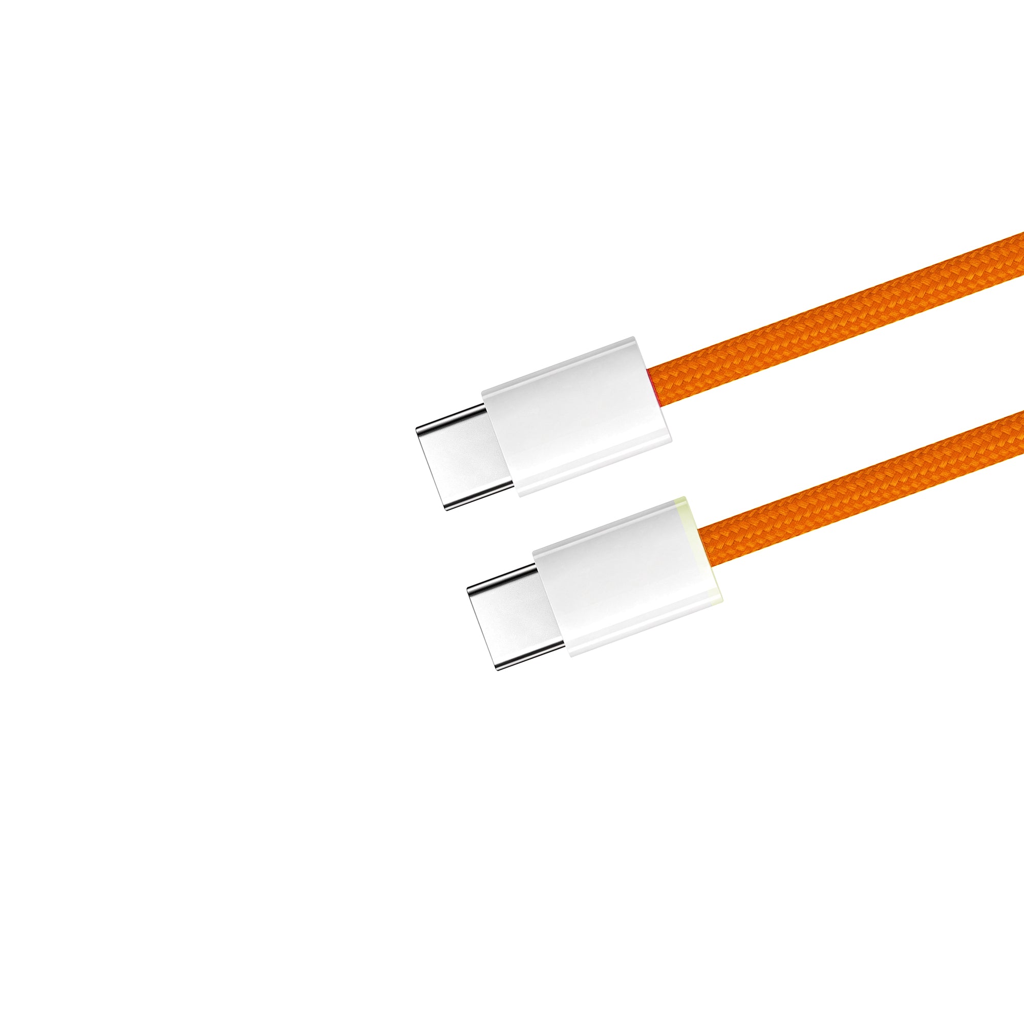 For Apple iPhone 15, 16, 17 Series USB-C To USB-C Woven Cable US70001M 100cm 60W Orange Bulk
