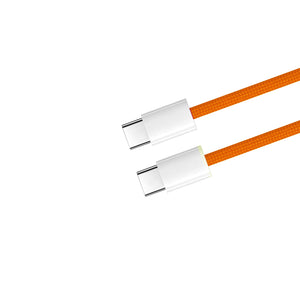 For Apple iPhone 15, 16, 17 Series USB-C To USB-C Woven Cable US70001M 100cm 60W Orange Bulk