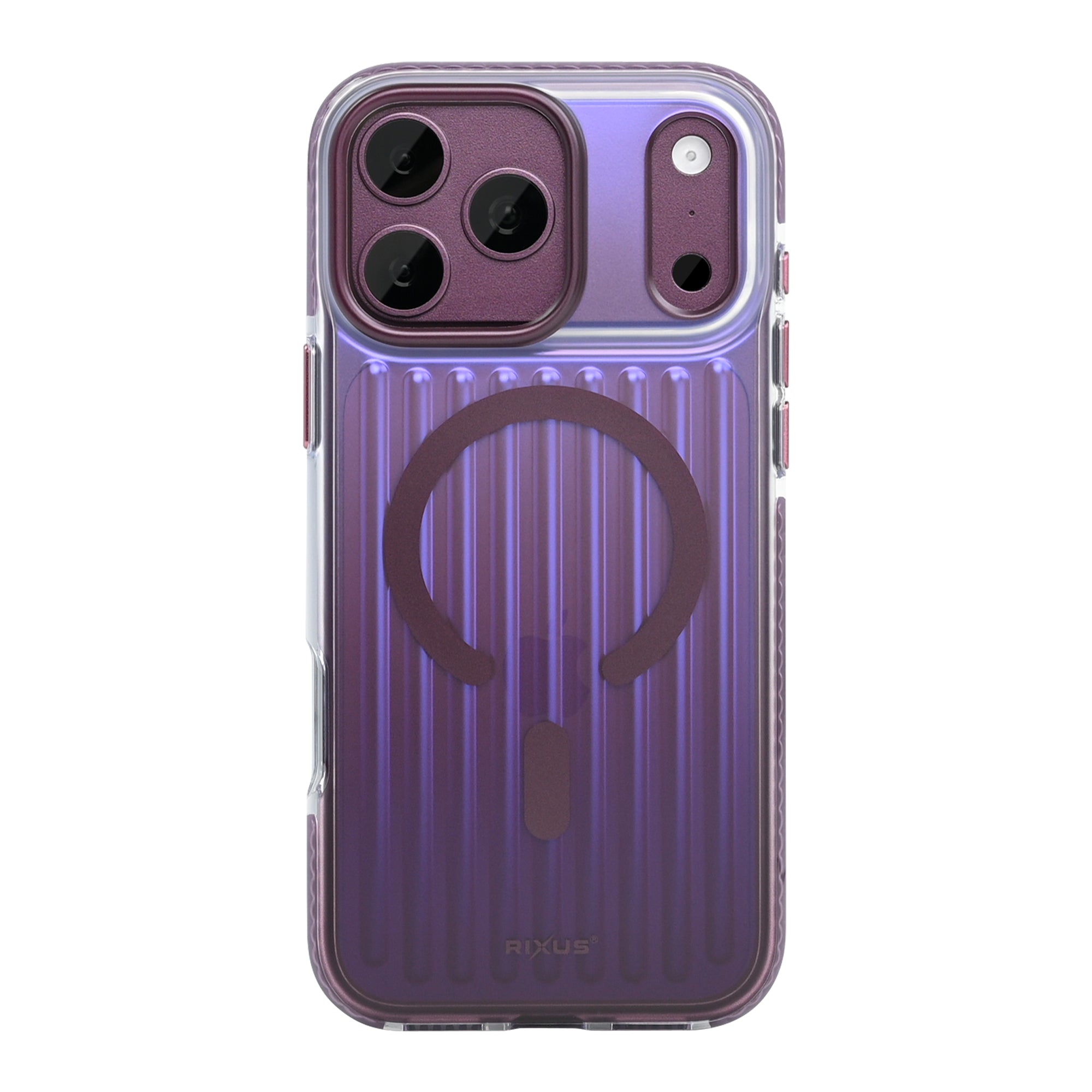 Rixus Aero Ribbed Shield Case With MagSafe Compatible For Apple iPhone 17 Pro, 18 Pro Burgundy