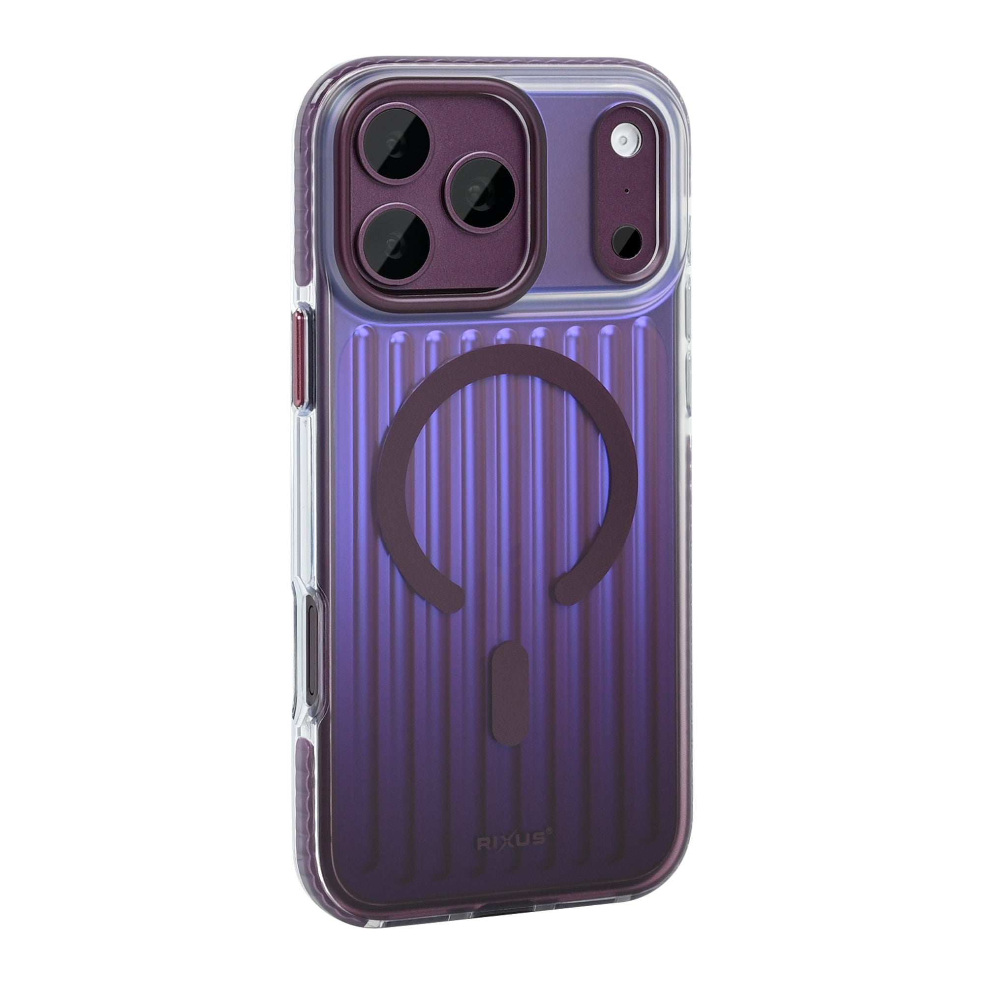 Rixus Aero Ribbed Shield Case With MagSafe Compatible For Apple iPhone 17 Pro, 18 Pro Burgundy
