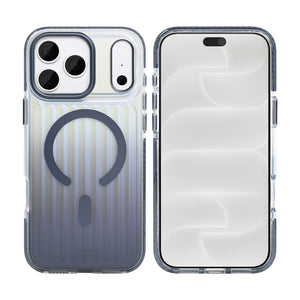 Rixus Aero Ribbed Shield Case With MagSafe Compatible For Apple iPhone 17 Pro, 18 Pro Blue