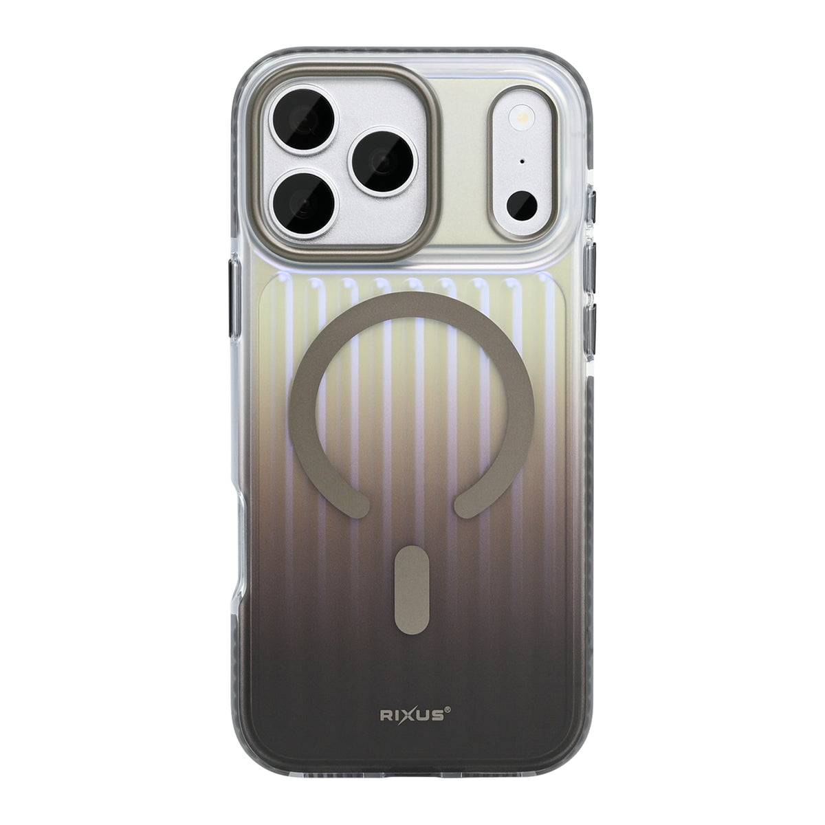 Rixus Aero Ribbed Shield Case With MagSafe Compatible For Apple iPhone 17 Pro Max, 18 Pro Max Titanium Grey