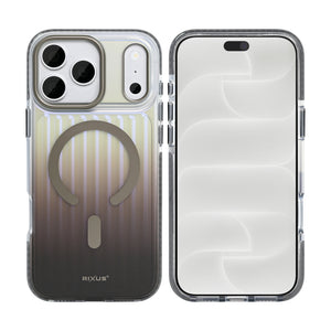 Rixus Aero Ribbed Shield Case With MagSafe Compatible For Apple iPhone 17 Pro Max, 18 Pro Max Titanium Grey