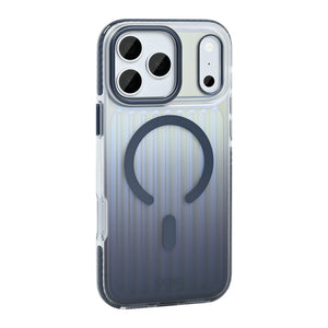 Rixus Aero Ribbed Shield Case With MagSafe Compatible For Apple iPhone 17 Pro Max, 18 Pro Max Blue