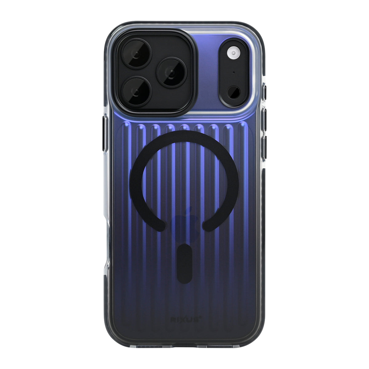Rixus Aero Ribbed Shield Case With MagSafe Compatible For Apple iPhone 17 Pro Max, 18 Pro Max Black