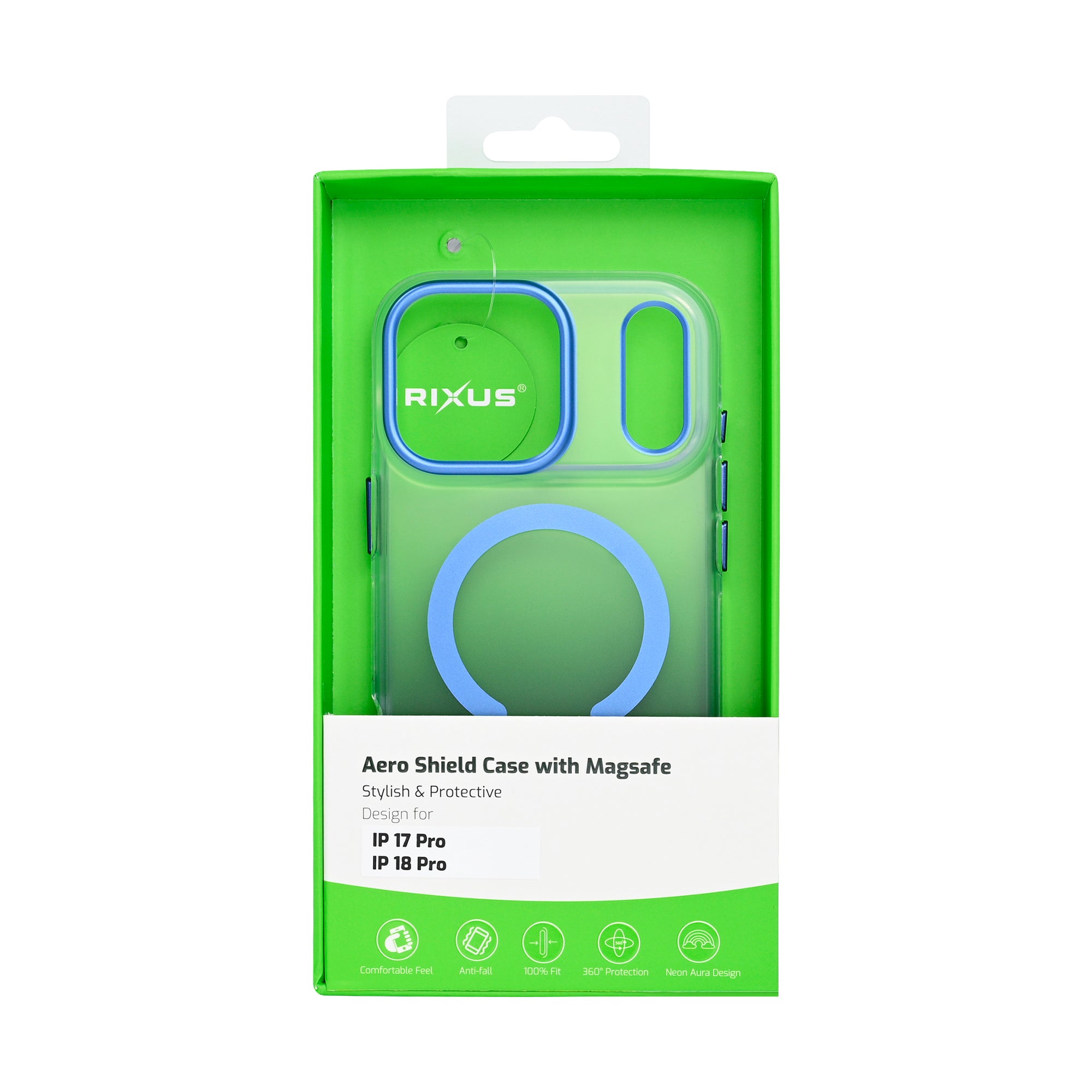 Rixus Aero Shield Case With MagSafe Compatible For Apple iPhone 17 Pro, 18 Pro Blue