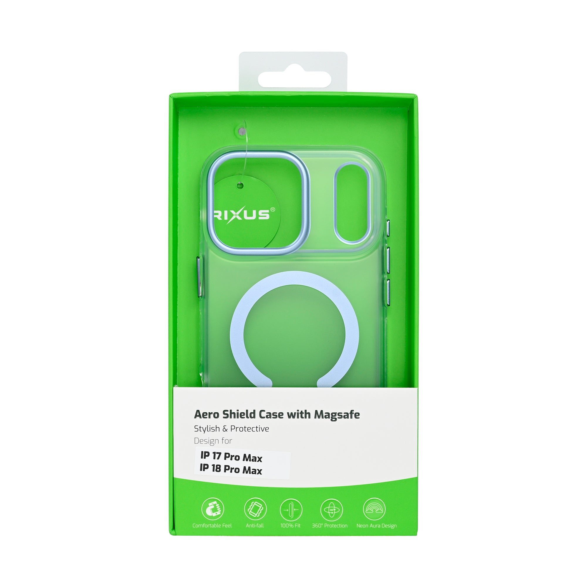 Rixus Aero Shield Case With MagSafe Compatible For Apple iPhone 17 Pro Max, 18 Pro Max Glacier