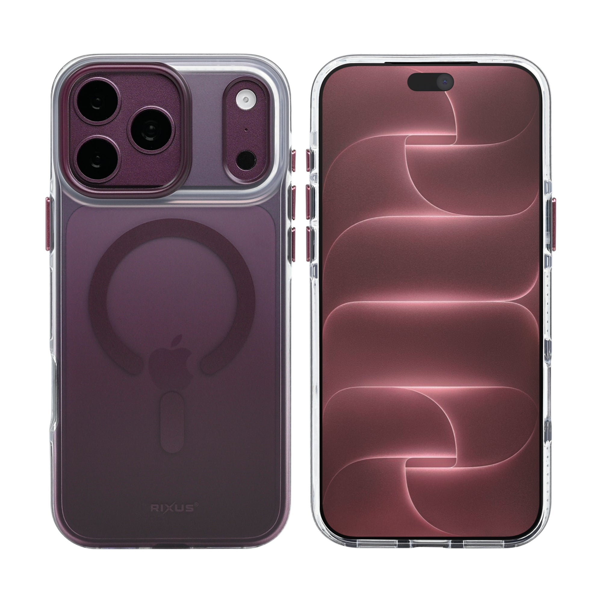 Rixus Aero Shield Case With MagSafe Compatible For Apple iPhone 17 Pro Max, 18 Pro Max Burgundy