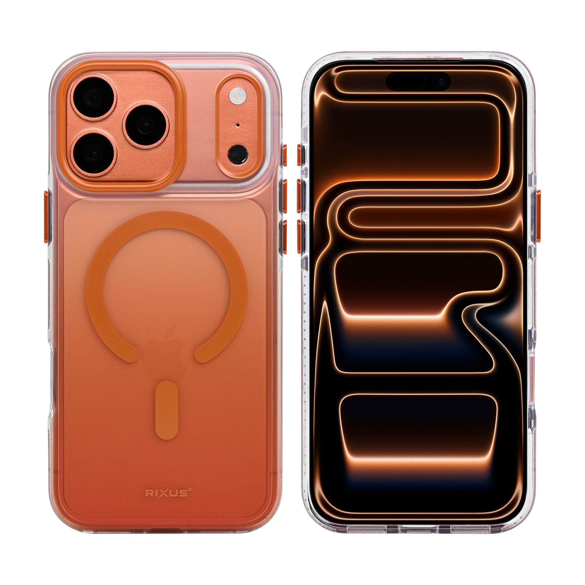 Rixus Aero Shield Case With MagSafe Compatible For Apple iPhone 17 Pro Max, 18 Pro Max Orange