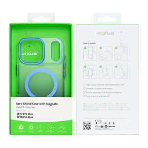 Rixus Aero Shield Case With MagSafe Compatible For Apple iPhone 17 Pro Max, 18 Pro Max Blue