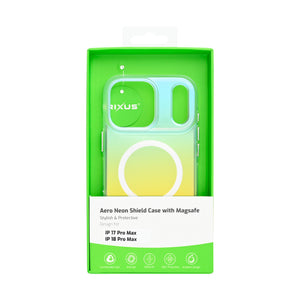 Rixus Aero Neon Shield Case With MagSafe Compatible For Apple iPhone 17 Pro, 18 Pro White