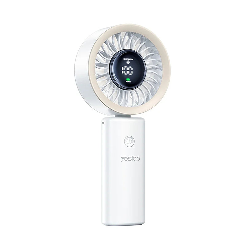 YESIDO YF-20 Portable Handheld Fan With Digital Display White