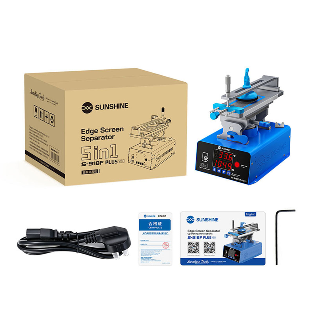 SUNSHINE S-918F Plus V2.0 5-in-1 Curved Screen Separator