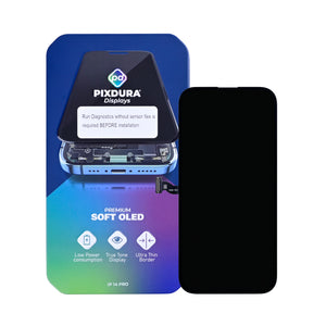 PIXDURA For Apple iPhone 14 Pro Display And Digitizer Soft-OLED (Run Diagnostics) (120Hz)