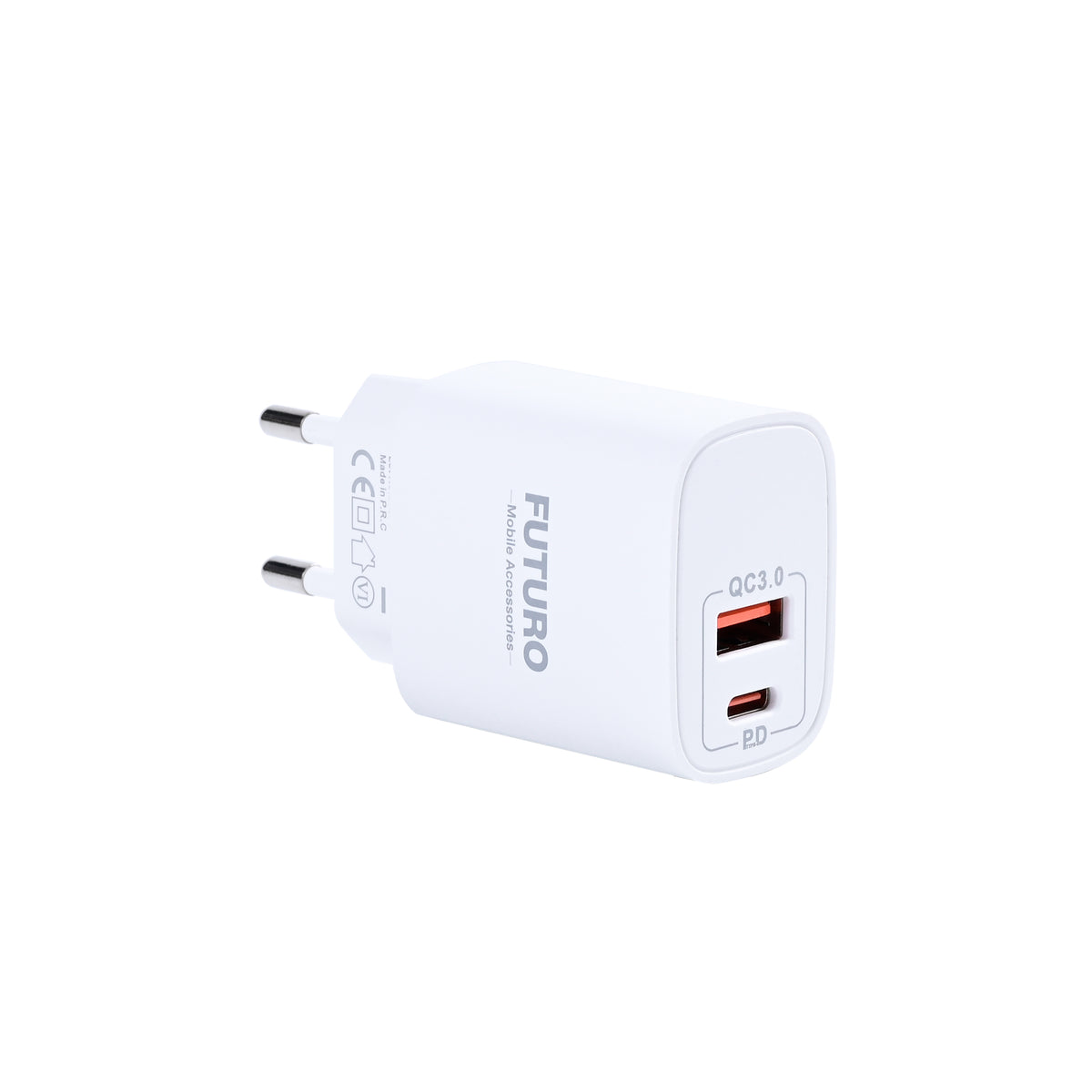Futuro Dual Travel Charger QC 3.0 And PD 20W White