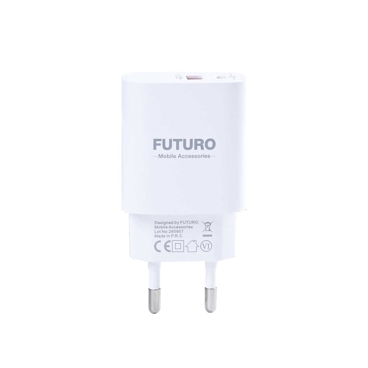 Futuro Dual Travel Charger QC 3.0 And PD 20W White