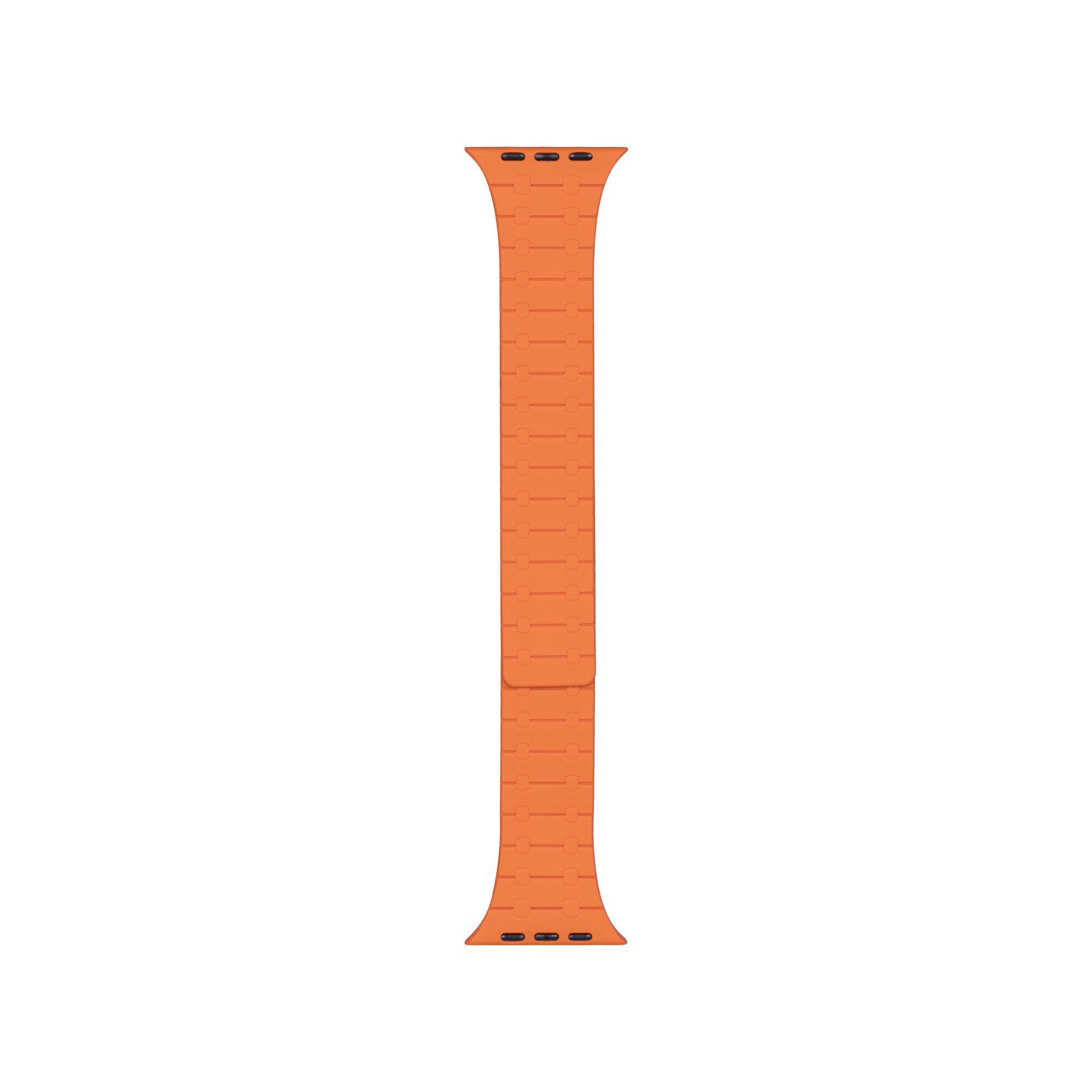 Magnetic Silicone Band For Apple Watch 42mm, 44mm, 45mm, 49mm Double Color Orange, Black Retail Box