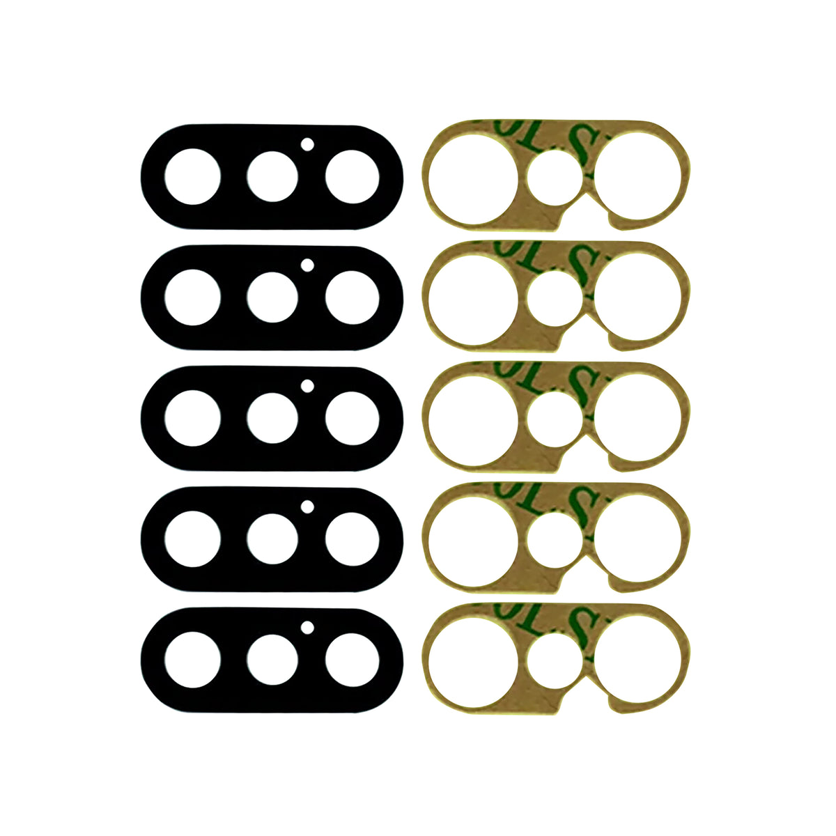 For Apple iPhone XS Max Camera Lens Cover Set Black OEM (5pcs)