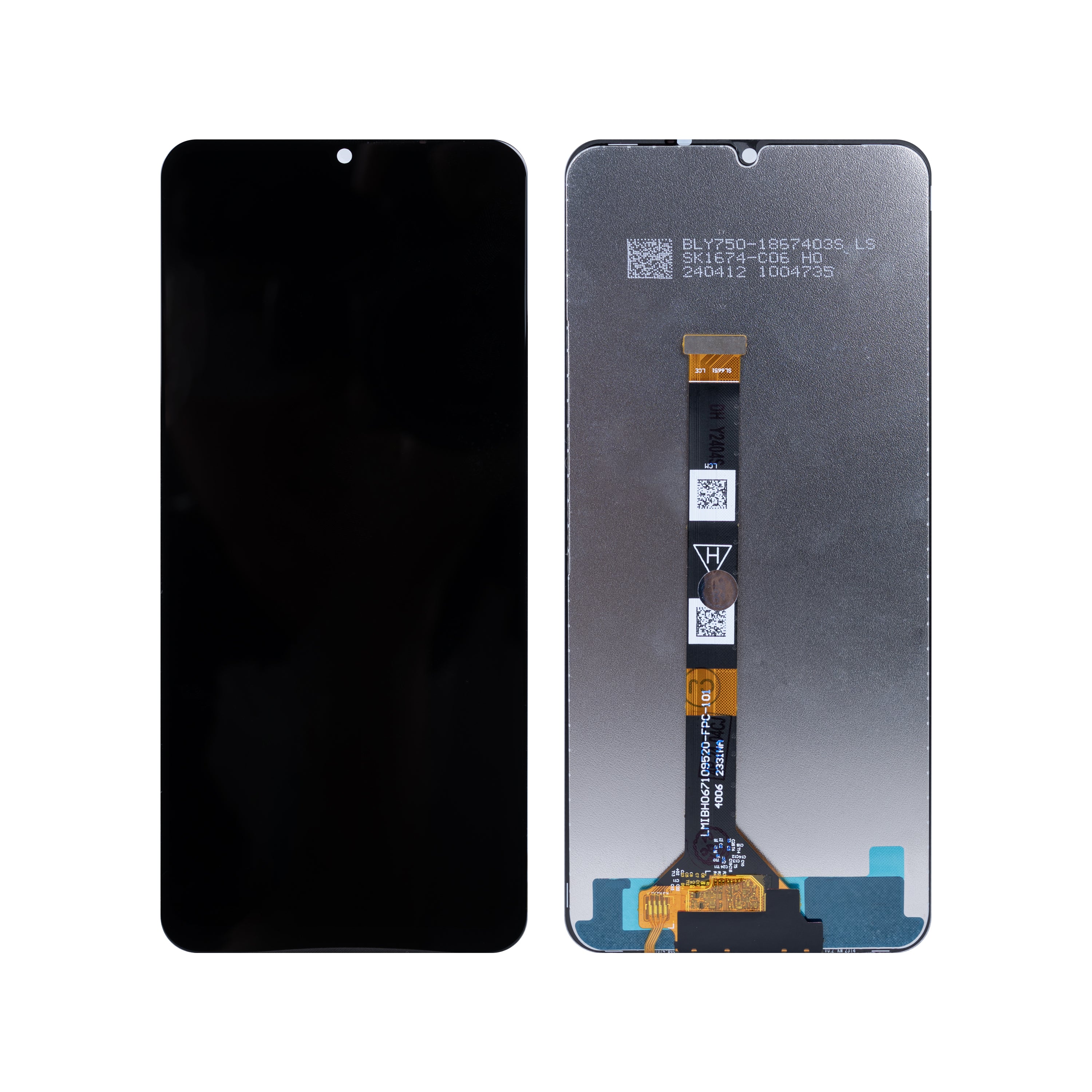 Realme C36, C51, C53, C60, Note 50, Narzo N53 Display And Digitizer Without Frame Black OEM