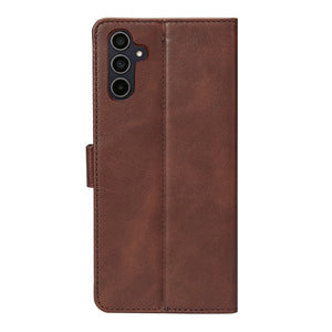 Rixus Bookcase For Samsung Galaxy A35 5G Brown