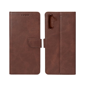 Rixus Bookcase For Samsung Galaxy A35 5G Brown