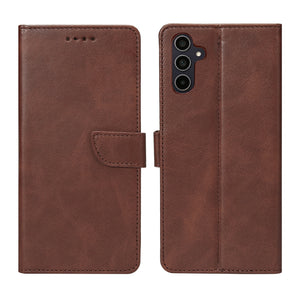 Rixus Bookcase For Samsung Galaxy A35 5G Brown