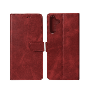 Rixus Bookcase For Samsung Galaxy A35 5G Dark Red
