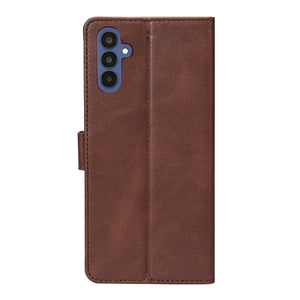 Rixus Bookcase For Samsung Galaxy A15 5G Brown