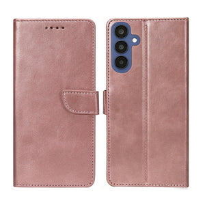 Rixus Bookcase For Samsung Galaxy A15 5G Pink