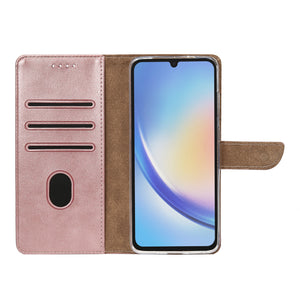 Rixus Bookcase For Samsung Galaxy A34 5G Pink