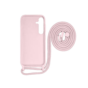 Rixus TPU Necklace Cord Cover For Samsung Galaxy A15 5G Pink